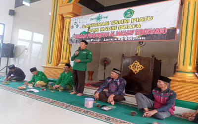 PCNU Pekanbaru Bersama YP Al-Maarif Sidoharjo Way Panji Gelar Kegiatan Santunan Anak Yatim